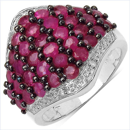 2.76 Carat Genuine Ruby & White Topaz .925 Sterling Silver Ring Bids.com