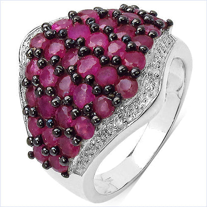 2.76 Carat Genuine Ruby & White Topaz .925 Sterling Silver Ring Bids.com