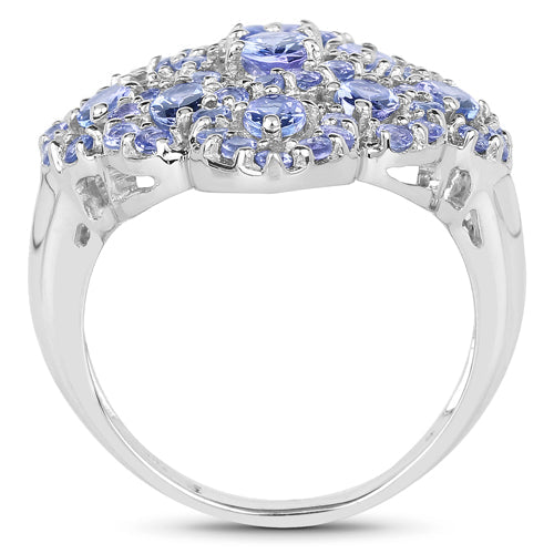 3.31 Carat Genuine Tanzanite .925 Sterling Silver Ring Bids.com