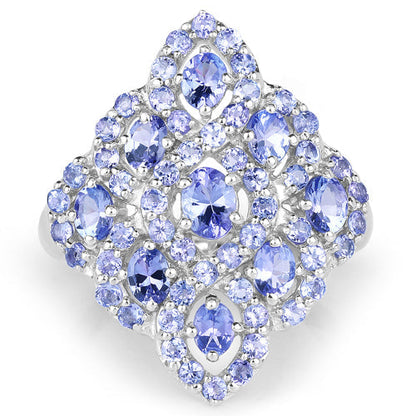 3.31 Carat Genuine Tanzanite .925 Sterling Silver Ring Bids.com