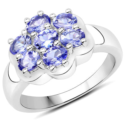 1.19 Carat Genuine Tanzanite .925 Sterling Silver Ring Bids.com