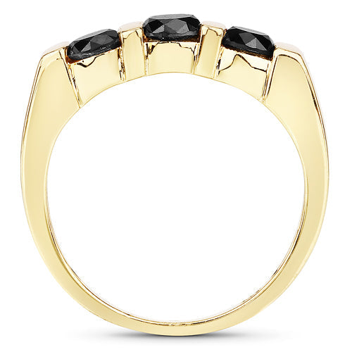1.20 Carat Genuine Black Diamond .925 Sterling Silver Ring Bids.com