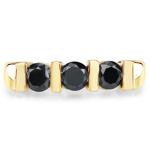 1.20 Carat Genuine Black Diamond .925 Sterling Silver Ring Bids.com