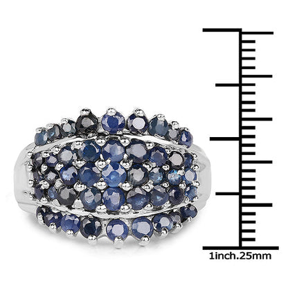 2.70 Carat Genuine Blue Sapphire .925 Sterling Silver Ring Bids.com