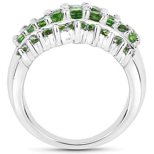 2.48 Carat Genuine Chrome Diopside .925 Sterling Silver Ring Bids.com
