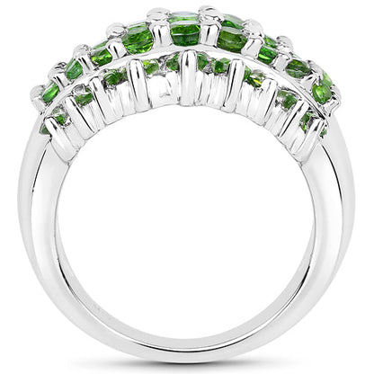 2.48 Carat Genuine Chrome Diopside .925 Sterling Silver Ring Bids.com