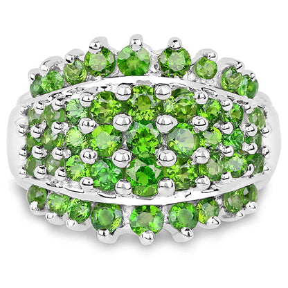 2.48 Carat Genuine Chrome Diopside .925 Sterling Silver Ring Bids.com