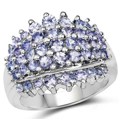 2.35 Carat Genuine Tanzanite .925 Sterling Silver Ring Bids.com