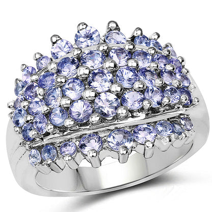 2.35 Carat Genuine Tanzanite .925 Sterling Silver Ring Bids.com
