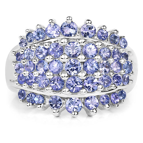 2.35 Carat Genuine Tanzanite .925 Sterling Silver Ring Bids.com