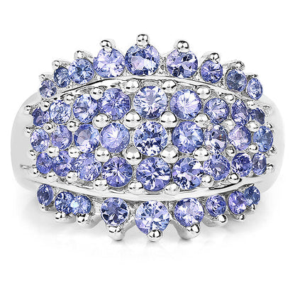 2.35 Carat Genuine Tanzanite .925 Sterling Silver Ring Bids.com