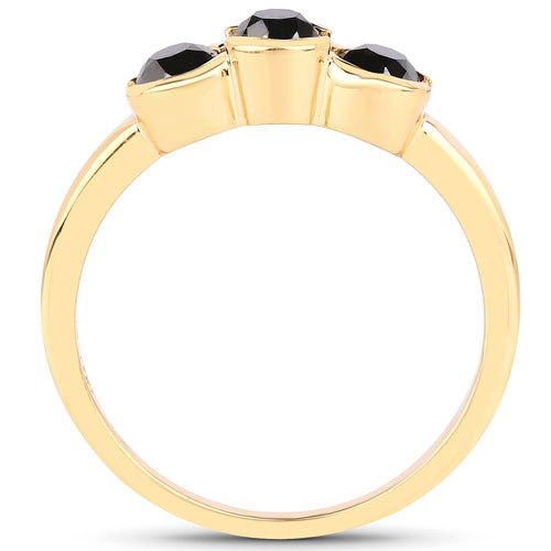 1.16 Carat Genuine Black Diamond .925 Sterling Silver Ring Bids.com