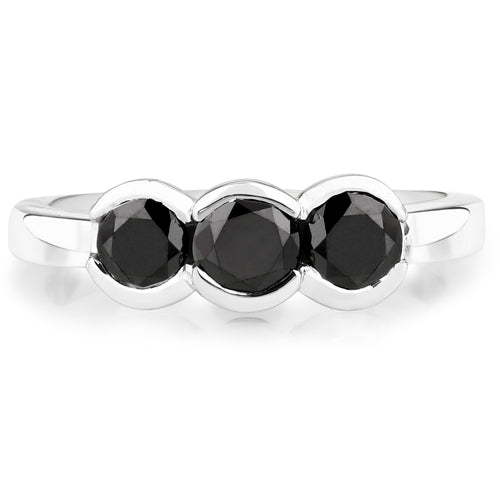 1.22 Carat Genuine Black Diamond .925 Sterling Silver Ring Bids.com