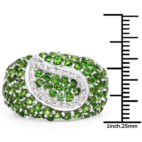 5.18 Carat Genuine Chrome Diopside .925 Sterling Silver Ring Bids.com