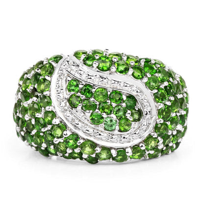 5.18 Carat Genuine Chrome Diopside .925 Sterling Silver Ring Bids.com