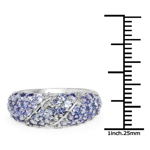 1.48 Carat Genuine Tanzanite .925 Sterling Silver Ring Bids.com
