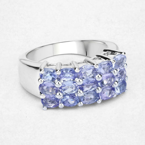 2.55 Carat Genuine Tanzanite .925 Sterling Silver Ring Bids.com