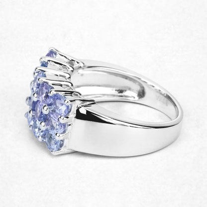 2.55 Carat Genuine Tanzanite .925 Sterling Silver Ring Bids.com
