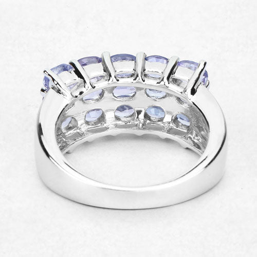 2.55 Carat Genuine Tanzanite .925 Sterling Silver Ring Bids.com