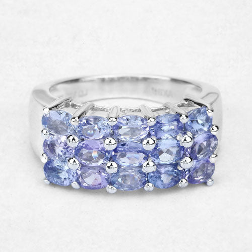 2.55 Carat Genuine Tanzanite .925 Sterling Silver Ring Bids.com