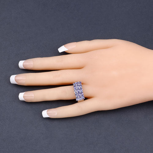 2.55 Carat Genuine Tanzanite .925 Sterling Silver Ring Bids.com