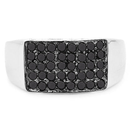 0.43 Carat Genuine Black Diamond .925 Sterling Silver Ring Bids.com