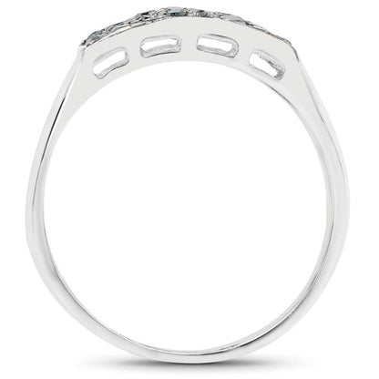 0.48 Carat Genuine Blue Diamond .925 Sterling Silver Ring Bids.com