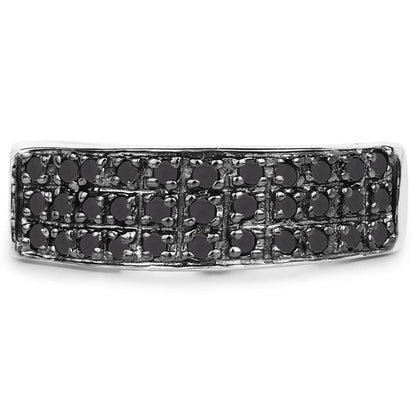 0.35 Carat Genuine Black Diamond .925 Sterling Silver Ring Bids.com