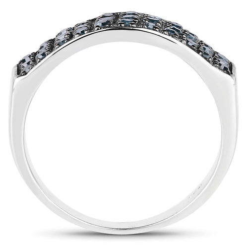0.40 Carat Genuine Blue Diamond .925 Sterling Silver Ring Bids.com