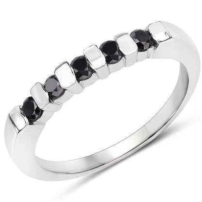 0.50 Carat Genuine Black Diamond .925 Sterling Silver Ring Bids.com