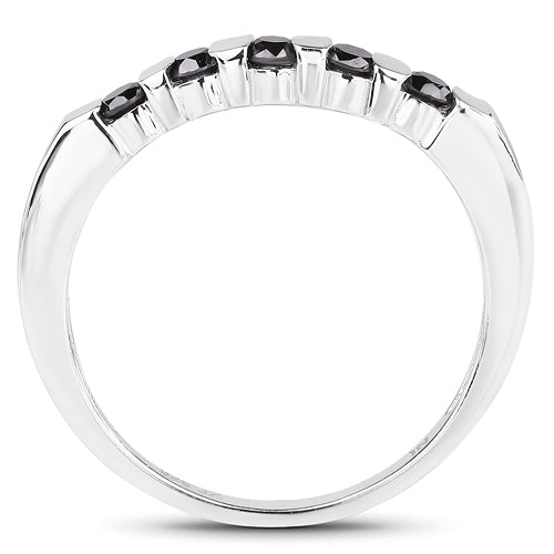 0.50 Carat Genuine Black Diamond .925 Sterling Silver Ring Bids.com
