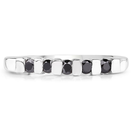 0.50 Carat Genuine Black Diamond .925 Sterling Silver Ring Bids.com