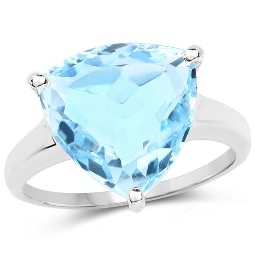 9.00 Carat Genuine Blue Topaz .925 Sterling Silver Ring Bids.com
