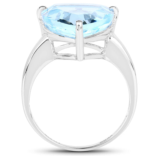 9.00 Carat Genuine Blue Topaz .925 Sterling Silver Ring Bids.com