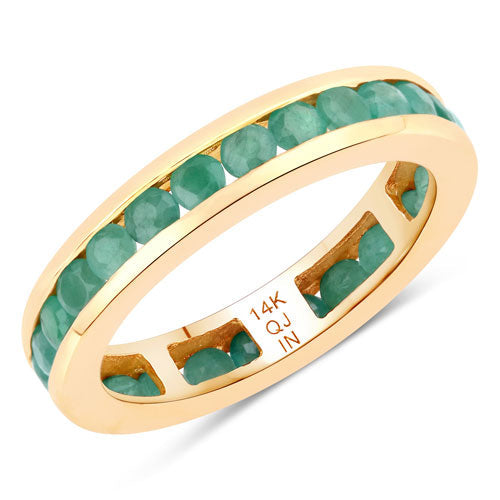 1.43 Carat Genuine Emerald 14K Yellow Gold Ring Bids.com