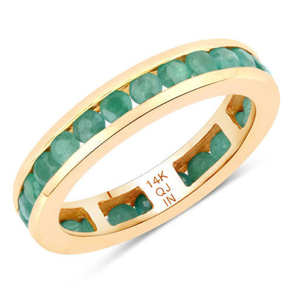 1.43 Carat Genuine Emerald 14K Yellow Gold Ring Bids.com