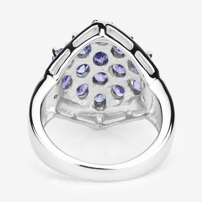 2.41 Carat Genuine Tanzanite and White Topaz .925 Sterling Silver Ring Bids.com