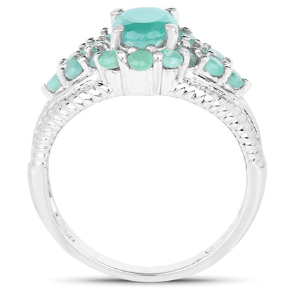 2.13 Carat Genuine Emerald .925 Sterling Silver Ring Bids.com