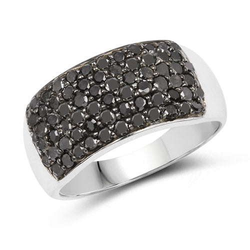 1.21 Carat Genuine Black Diamond .925 Sterling Silver Ring Bids.com