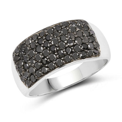 1.21 Carat Genuine Black Diamond .925 Sterling Silver Ring Bids.com