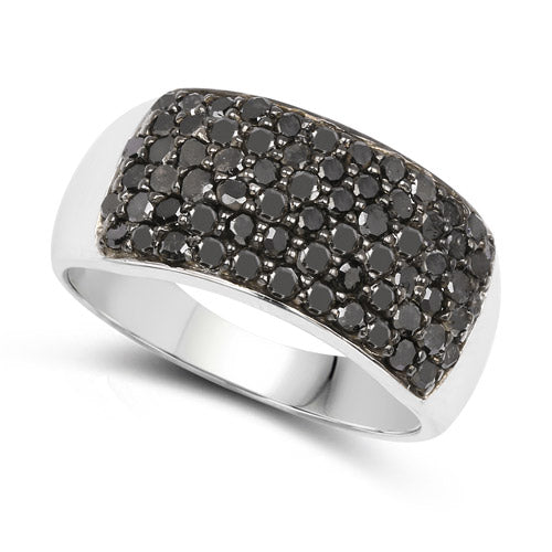 1.21 Carat Genuine Black Diamond .925 Sterling Silver Ring Bids.com