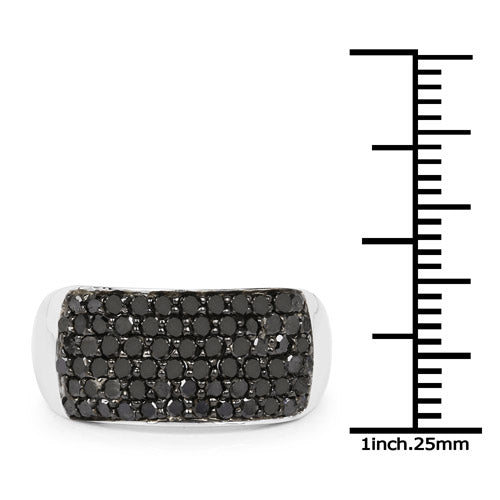 1.21 Carat Genuine Black Diamond .925 Sterling Silver Ring Bids.com