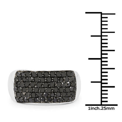 1.21 Carat Genuine Black Diamond .925 Sterling Silver Ring Bids.com