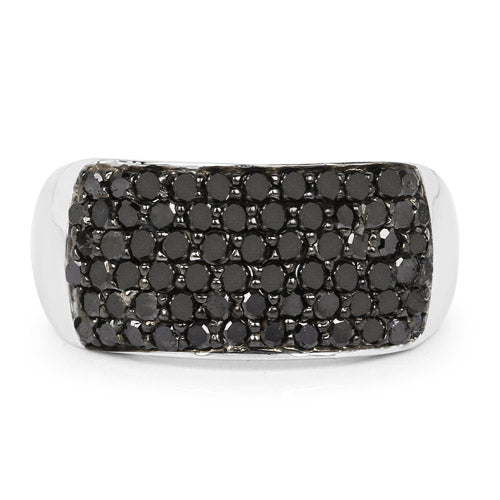 1.21 Carat Genuine Black Diamond .925 Sterling Silver Ring Bids.com