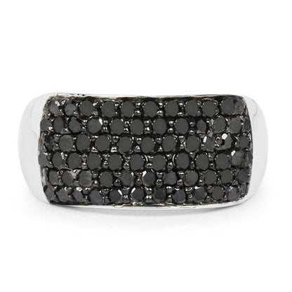 1.21 Carat Genuine Black Diamond .925 Sterling Silver Ring Bids.com