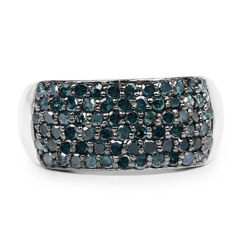 1.17 Carat Genuine Blue Diamond .925 Sterling Silver Ring Bids.com