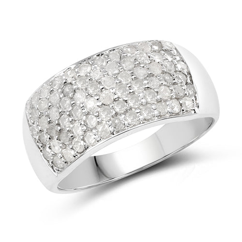 1.21 Carat Genuine White Diamond .925 Sterling Silver Ring Bids.com