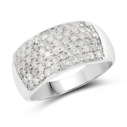 1.21 Carat Genuine White Diamond .925 Sterling Silver Ring Bids.com