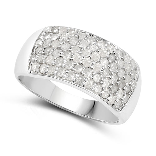 1.21 Carat Genuine White Diamond .925 Sterling Silver Ring Bids.com