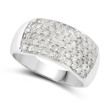 1.21 Carat Genuine White Diamond .925 Sterling Silver Ring Bids.com